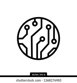 Circuit Board Icon Vector Illustration Logo Template