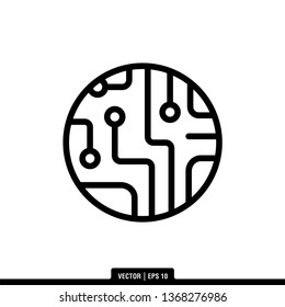 Circuit Board Icon Vector Illustration Logo Template