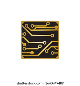 Circuit Board Icon Vector Illustration Logo Template