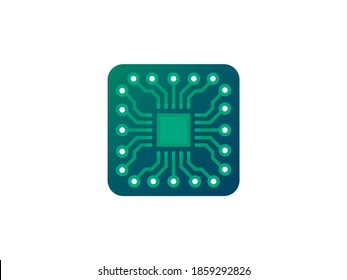 Icono de la tarjeta de circuitos. Ilustración del vector