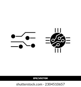 Circuit board icon vector illustration logo template for many purpose. Isolated on white background.