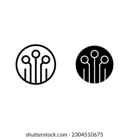 Plantilla de logotipo de la ilustración del vector del icono del circuito para muchos fines. Aislado sobre fondo blanco.