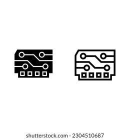 Circuit board icon vector illustration logo template for many purpose. Isolated on white background.