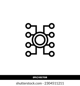 Circuit board icon vector illustration logo template for many purpose. Isolated on white background.