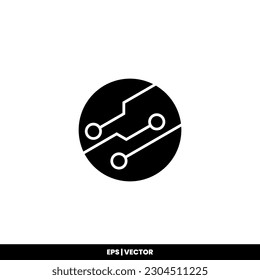 Circuit board icon vector illustration logo template for many purpose. Isolated on white background.