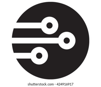Circuit Board Icon. Vector Illustration.