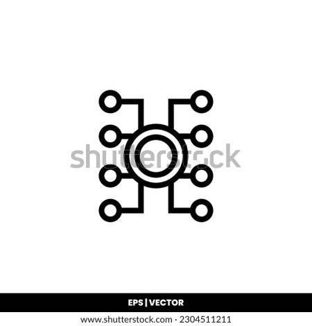 Circuit board icon vector illustration logo template for many purpose. Isolated on white background.