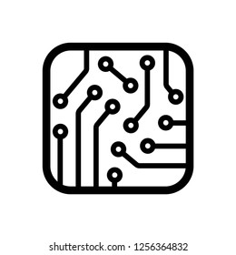 circuit board icon vector on white background eps10 editable