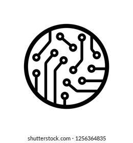 circuit board icon vector on white background eps10 editable