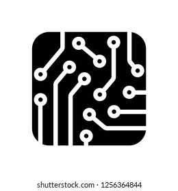 circuit board icon vector on white background eps10 editable