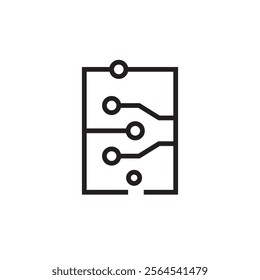 circuit board icon vector outline eps