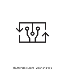 circuit board icon vector outline eps