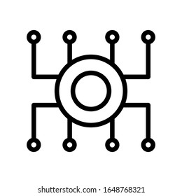Símbolo y signo vectorial del icono de la tarjeta de circuitos en el diseño de moda