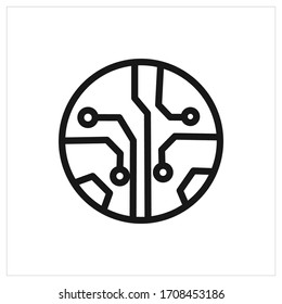 circuit board icon vector, symbol design with white background.