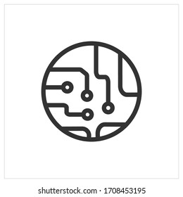 circuit board icon vector, symbol design with white background.