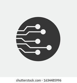 Circuit board icon vector technology