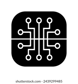 Icono de placa de circuito vector en moda