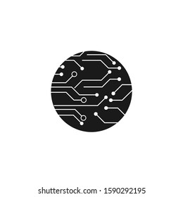 Circuit board icons.  Technology scheme square symbol, Vector Illustration