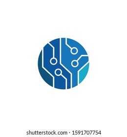 Circuit board icons.  Technology scheme square symbol, Vector Illustration