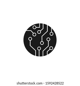 Circuit board icons.  Technology scheme square symbol, Vector Illustration