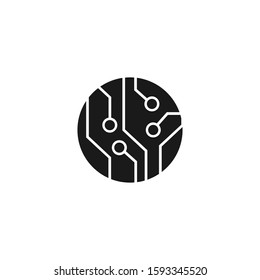 Circuit board icons.  Technology scheme square symbol, Vector Illustration