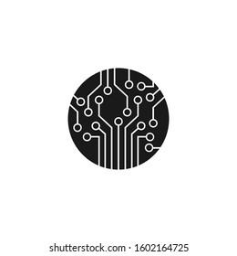 Circuit board icons.  Technology scheme square symbol, Vector Illustration