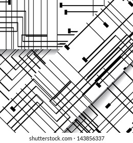 Circuit board illustration, digital composition.