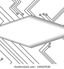Circuit board illustration, digital composition.
