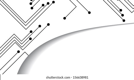 Circuit board illustration, digital composition.