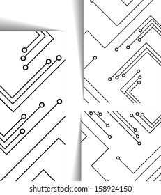 Circuit board illustration, digital composition.