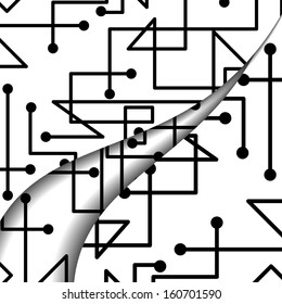 Circuit board illustration, digital composition.