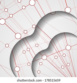 Circuit board illustration, digital composition.