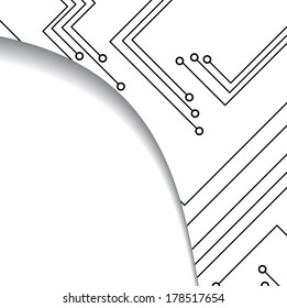 Circuit board illustration, digital composition.