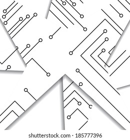 Circuit board illustration, digital composition.