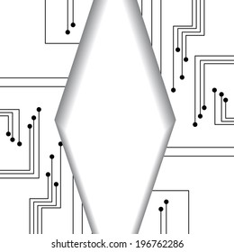 Circuit board illustration, digital composition.