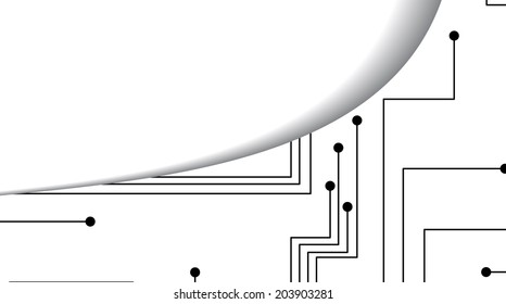 Circuit board illustration, digital composition.