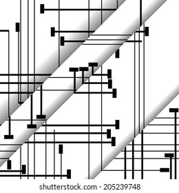 Circuit board illustration, digital composition.