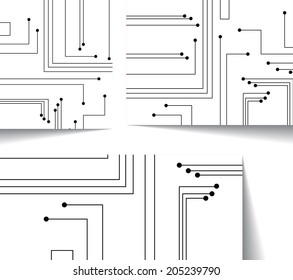 Circuit board illustration, digital composition.