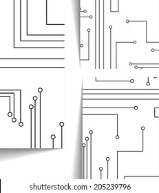 Circuit board illustration, digital composition.