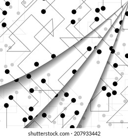 Circuit board illustration, digital composition.