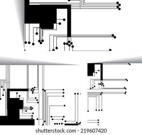 Circuit board illustration, digital composition.