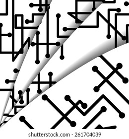 Circuit board illustration digital composition.