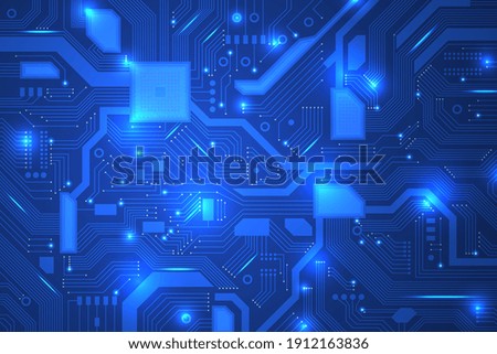 Circuit board. Industrial electronics, digital hardware for computer. Motherboard background, recent chip cyber technology vector pattern