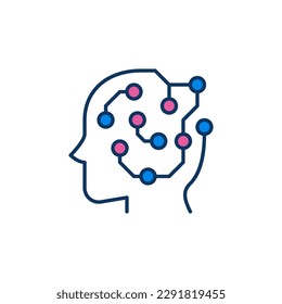 Circuit Board inside Head vector Machine Learning concept colored icon or design element