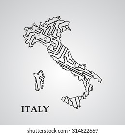 Circuit board Italy eps 10, vector elegant illustration