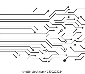 circuit board lanes abstract communication technology vector background illustration on white