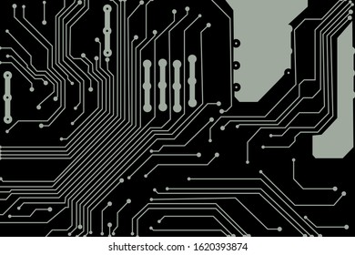 Circuit board lanes abstract communication technology vector background illustration on white
