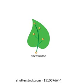 Circuit board leaf shape green , technology vector icon. For your web site design, logo, app, UI. Vector illustration
