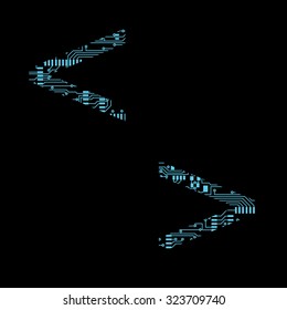Circuit board less greater than Vector Illustration 