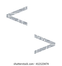 Circuit board less greater than Vector Illustration
